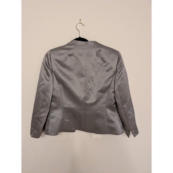 Tahari ASL Silver Blazer Size 8 holiday party quiet luxury office - Picture 9 of 9